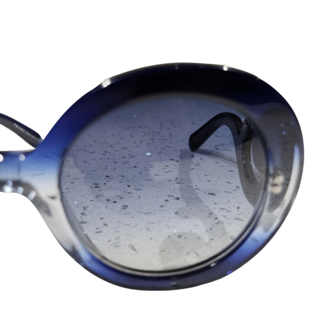 Prada Blue Round Baroque Sunglasses - Picture 6 of 10